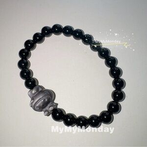 My Melody Silver Obsidian and Black Obsidian Bracelet 8mm